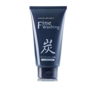 HANAJIRUSHI FINE WASHING 120g / Очищающая пенка для умывания с древесным углём, гиалуроновой кислой, экстрактами водорослей, коллагеном, 120 гр