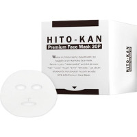 HITO－KAN Premium Face Sheet/Маска для лица со стволовыми клетками, плацентой, гиалуроновой кислотой, ретинолом, коллагеном, лецитином, токоферолом, золотом, серебром 30 шт