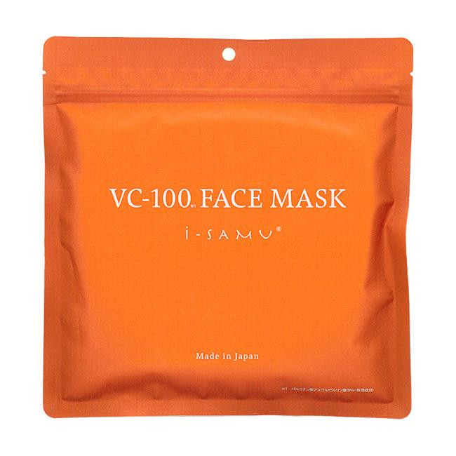i-samu VC-100 Face mask/Маска для лица с витамином С (APPS), коллагеном, гиалуроновой кислотой, аргинином, аланином и растительными экстрактами 30 шт
