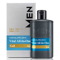 HANAJIRUSHI MEN Vital ALL-In-One Gel/Мужской увлажняющий гель для лица «всё в одном» с тальком, аргинином, ментолом и растительными экстрактами, 80 грамм