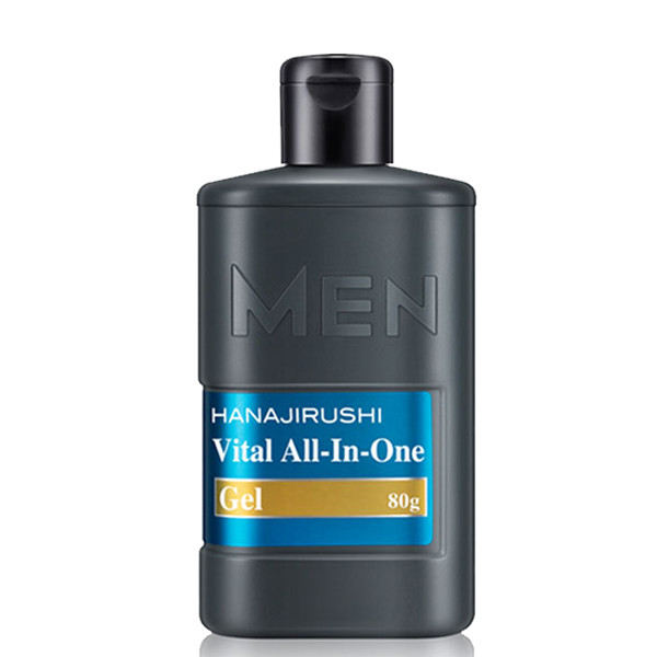 HANAJIRUSHI MEN Vital ALL-In-One Gel/Мужской увлажняющий гель для лица «всё в одном» с тальком, аргинином, ментолом и растительными экстрактами, 80 грамм