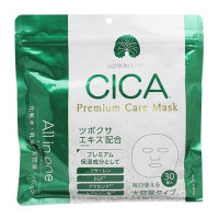 MDSKIN LABO CICA Premium Care Mask/Маска для лица с экстрактом центеллы азиатской(CICA), фуллереном, EGF, плацентой, гиалуроновой кислотой и 14 растительными экстрактами 30 шт