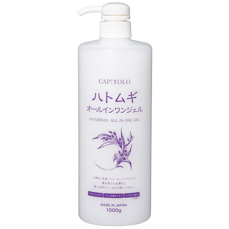 Hatomugi All In One Gel/Увлажняющий гель для лица «всё в одном» с ниацинамидом, экстрактом коикса, плацентой, гиалуроновой кислотой, аминокислотами и ботаническим комплексом, 1000 мл