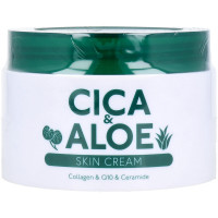 CICA&ALOE SKIN CREAM/Увлажняющий крем с экстрактом центеллы (CICA) и алоэ, гиалуроновой кислотой, коллагеном, коэнзимом Q10, 3 видами керамидов, 200 г